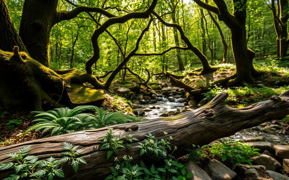 Imperfect natural beauty in a forest
