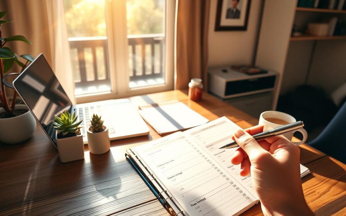goal setting and habit tracking routine